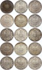Germany - Empire Prussia Lot of 15 Coins 3 Mark 1908 - 1912 A
KM# 527; Silver; Wilhelm II; Various Dates & Conditions!