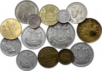 Monaco Lot of 14 Coins 1924 - 1979
Different Dates & Denominations; VF/UNC