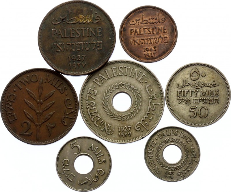 Palestine Lot of 7 Coins 1927 - 1943
With Silver; Scarcer Pieces Included; Vari...