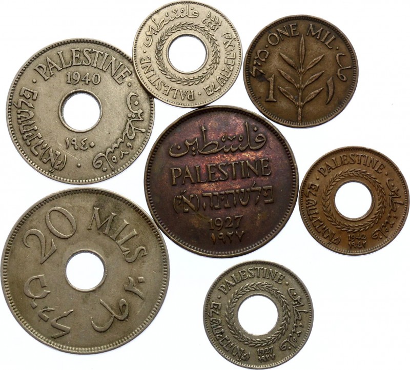 Palestine Lot of 7 Coins 1927 - 1942
Scarcer Pieces Included; Various Dates, De...