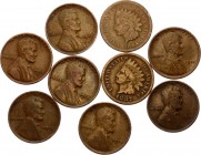 United States Lot of 9 Coins 1 Cent 1864 - 1951
Scarcer Pieces Included