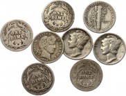 United States Lot of 8 Coins 1 Dime 1900 - 1919
Silver
