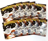 United States Lot of 10 Coin Sets 1999 - 2008
Each Set Contains 5 Quarter Dollar Coins; All in Originals Booklets