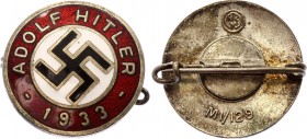 Germany - Third Reich Pid Badge Adolf Hitler 1933
MI / 129. Nazi Germany Badge. Original.