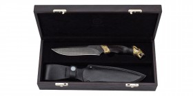 Damascus Custom Knife "The Jaguar" 2019 Limited Edition
Overall length: 270 mm; Blade length: 150 mm; Blade thickness: 5 mm; Blade width: 30 mm; Coat...