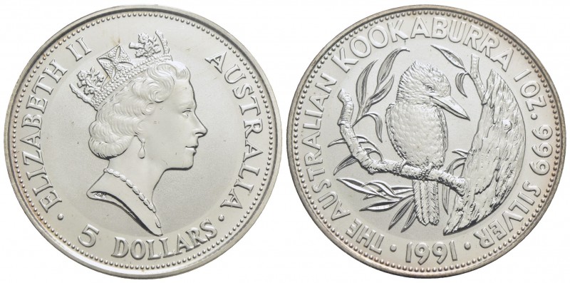 AUSTRALIA - Elisabetta II (1952) - 5 Dollari - 1991 - Kookaburra - AG Kr. 138 In...