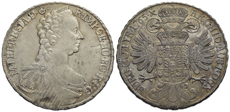 AUSTRIA - Maria Teresa e Francesco I (1740-1765) - Tallero - 1765 Vienna - AG Kr...