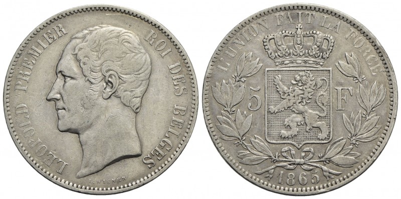 BELGIO - Leopoldo I (1831-1865) - 5 Franchi - 1865 - AG Kr. 17
BB+