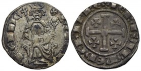 CIPRO - Enrico II (1285-1306) - Grosso - Sovrano in trono con globo e scettro - R/ Croce accantonata da quattro croci - (AG g. 4,3) R Schlum. VI/20 Co...