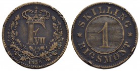 DANIMARCA - Federico VII (1848-1863) - Skilling - 1856 - CU Kr. 763
bel BB