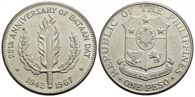 FILIPPINE - Repubblica - Peso - 1967 - 25° anniversario Bataan Day - AG Kr. 195...