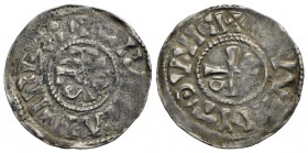 FRANCIA - Carlo il Calvo (840-877) - Denaro - (Quentovic) - Monogramma - R/ Croce - (AG g. 1,21) R MEC 998
qSPL