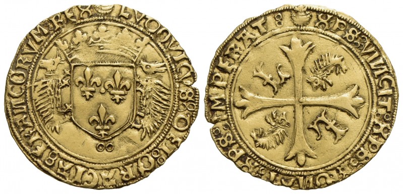 FRANCIA - Luigi XII (1498-1515) - Scudo d'oro con i porcospini - (AU g. 3,41) RR...