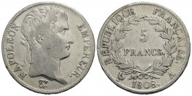 FRANCIA - Napoleone I, Imperatore (1804-1814) - 5 Franchi - 1808 A - AG Kr. 686.1
BB-SPL