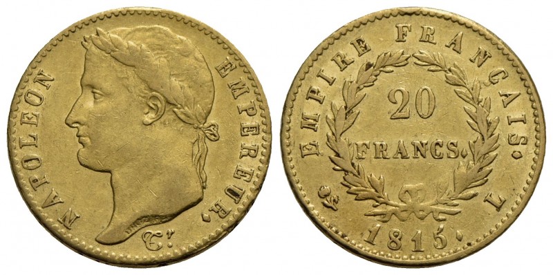FRANCIA - Napoleone I (Marzo - Giugno 1815) - 20 Franchi - 1815 L - AU R Kr. 705...