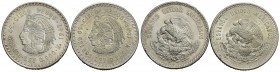 MESSICO - Repubblica (1823) - 5 Pesos - 1947 - AG Kr. 465 Segni al bordo, assieme a 1948 - Lotto di due monete
SPL+