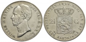 OLANDA - Guglielmo II (1840-1849) - 2,5 Gulden - 1848 - AG Kr. 69 Segnetti
BB-SPL