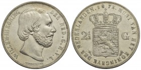 OLANDA - Guglielmo III (1849-1890) - 2,5 Gulden - 1872 - AG Kr. 82 Segnettini
SPL