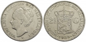 OLANDA - Guglielmina (1890-1948) - 2,5 Gulden - 1929 - AG NC Kr. 165
BB+