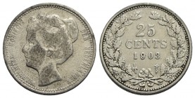 OLANDA - Guglielmina (1890-1948) - 25 Centesimi - 1903 - AG Kr. 120.2
qBB