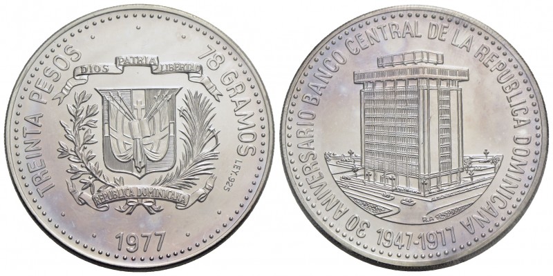 REPUBBLICA DOMENICANA - Repubblica (1866) - 30 Pesos - 1977 - 30° Banco Central ...