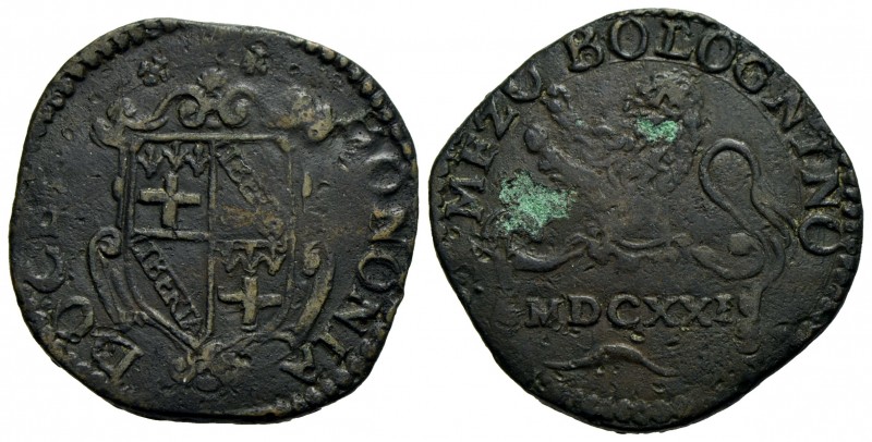 BOLOGNA - Gregorio XV (1621-1623) - Mezzo bolognino - 1621 - Stemma a targa semi...