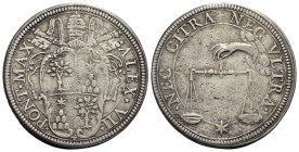 ROMA - Alessandro VII (1655-1667) - Testone - Stemma ovale sagomato in cornice - R/ Destrocherio regge una bilancia - (AG g. 9,38) R CNI 18; Munt. 9
...