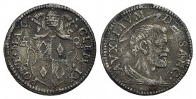 ROMA - Clemente IX (1667-1669) - Mezzo grosso - Stemma a targa poligonale - R/ Testa di San Pietro a d. - (AG g. 0,66) RR Ser. 21; Munt. 16
BB+

Co...