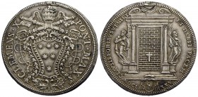 ROMA - Clemente X (1670-1676) - Piastra - 1675 - Stemma sormontato da tiara e chiavi decussate - R/ La Porta Santa - (AG g. 31,87) R CNI 32; Munt. 13 ...