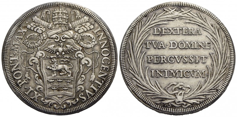 ROMA - Innocenzo XI (1676-1689) - Piastra - Stemma poligonale con fogliami - R/ ...