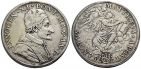 ROMA - Innocenzo XI (1676-1689) - Piastra - A. I - Busto con camauro a d. - R/ San Matteo sulle nubi - (AG g. 31,77) CNI 12; Munt. 42 var. I
BB

Co...