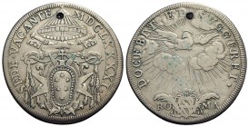 ROMA - Sede Vacante (1691) - Testone - 1691 - Stemma sormontato da tiara e chiavi - R/ La colomba dello Spirito Santo - (AG g. 8,8) CNI 2; Munt. 2 For...