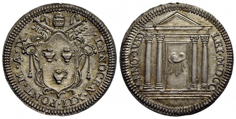 ROMA - Innocenzo XII (1691-1700) - Giulio - 1700 A. IX - Stemma a targa con fogl...