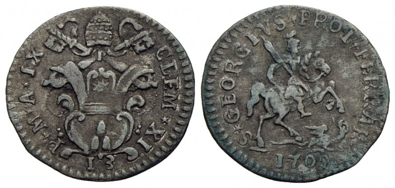 FERRARA - Clemente XI (1700-1721) - Grossetto da 13 quattrini - 1709 A. IX - Ste...