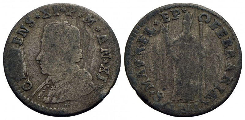 FERRARA - Clemente XI (1700-1721) - Muraiola da 4 baiocchi - 1711 A. XI - Busto ...