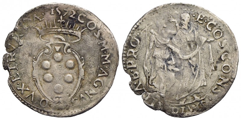 FIRENZE - Cosimo I (1536-1574) - Giulio - 1572 - Stemma ovale coronato - R/ San ...