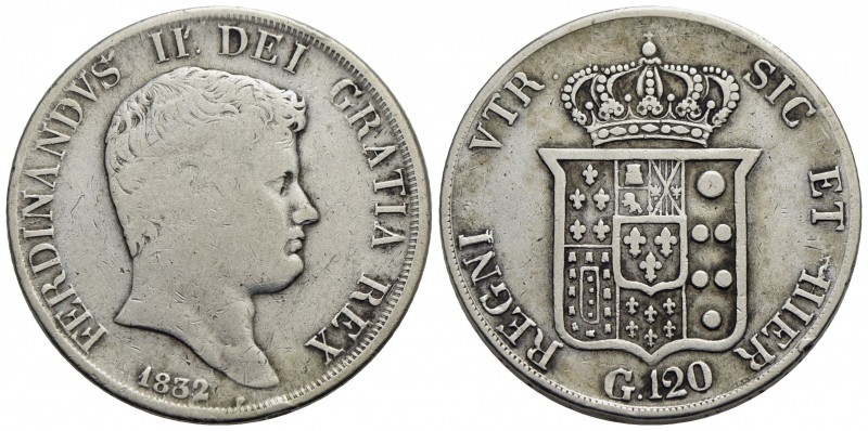 NAPOLI - Ferdinando II di Borbone (1830-1859) - Piastra - 1832 - AG P.R. 55; Mon...