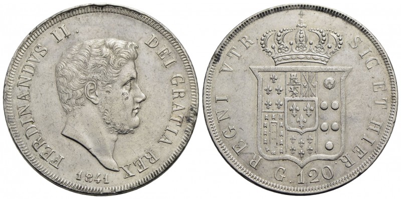 NAPOLI - Ferdinando II di Borbone (1830-1859) - Piastra - 1841 - AG P.R. 66; Mon...