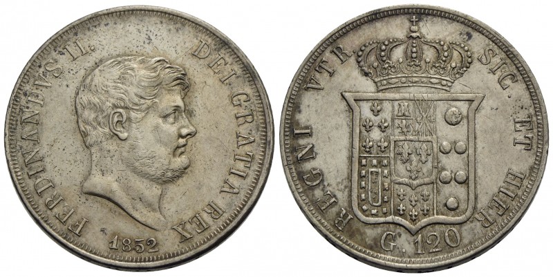 NAPOLI - Ferdinando II di Borbone (1830-1859) - Piastra - 1852 - AG P.R. 81; Mon...