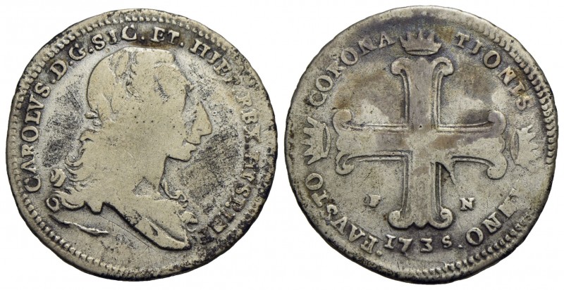 PALERMO - Carlo di Borbone (1734-1759) - 3 Tarì - 1735 - AG Spahr 30/34; Mont. 1...