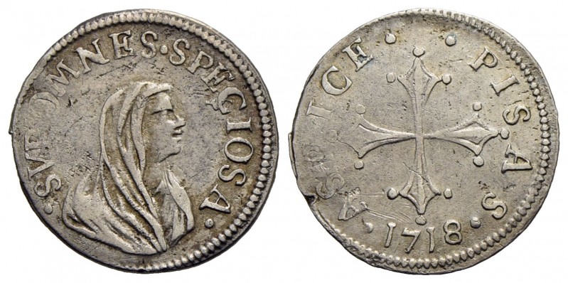 PISA - Cosimo III (1670-1723) - Mezzo giulio - 1718 - AG CNI 17; MIR 455/4
BB+/...