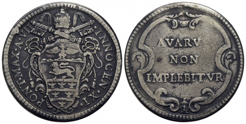 ROMA - Innocenzo XI (1676-1689) - Mezza piastra - A. VII - Stemma a targa poligo...