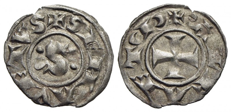 SIENA - Repubblica (Sec. XII-1390) - Denaro Piccolo - (dopo 1250) - Lettera S tr...