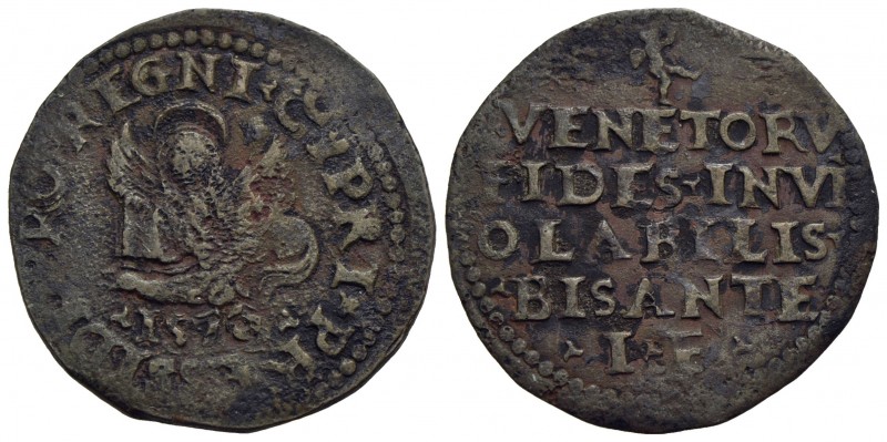 VENEZIA - Assedio di Cipro (1570) - Bisante - 1570 - Leone di San Marco accoscia...