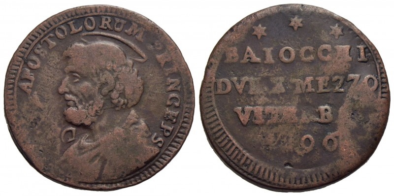 VITERBO - Pio VI (1775-1799) - Sampietrino - 1796 - CU R Ser. 678; Munt. 426
qB...