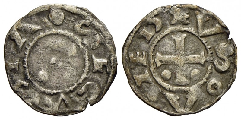 Amedeo III Conte (1103-1148) - Denaro secusino - (Susa) - Croce patente - R/ Tre...