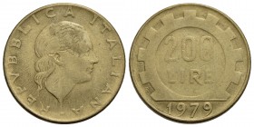 Repubblica Italiana (emissioni in lire) (1946-2001) - 200 Lire - 1979 - BT R Gig. 67a Senza nome dell'incisore al D/
BB