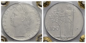 Repubblica Italiana (emissioni in lire) (1946-2001) - 100 Lire - 1957 - AC Mont. 7 Periziata Rocco di Torrepadula
FDC