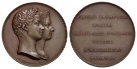 SAVOIA - Carlo Alberto (1831-1849) - Medaglia - 1842 - Nozze di Vittorio Emanuele II (poi Re d'Italia) con Maria Adelaide - Busti accollati a d. - R/ ...
