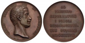 SAVOIA - Carlo Alberto (1831-1849) - Medaglia - 1847 - Al principe riformatore - Busto a d. - R/ Scritta Opus: Galeazzi Ø: 50 mm. - (AE g. 71,1) Mart....